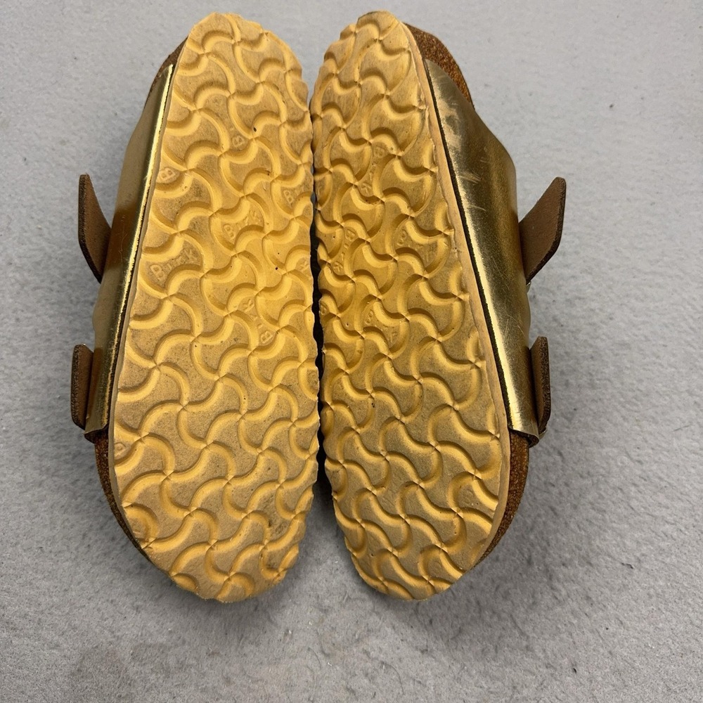 Birkenstock Arizona Shoes Womens Size 6 Gold Slide Sandals Cork Footbed Comfort - Picture 5 of 16
